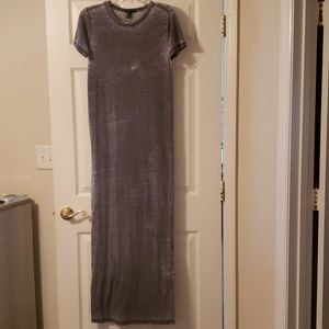 Faded wash maxi t-shirt dress